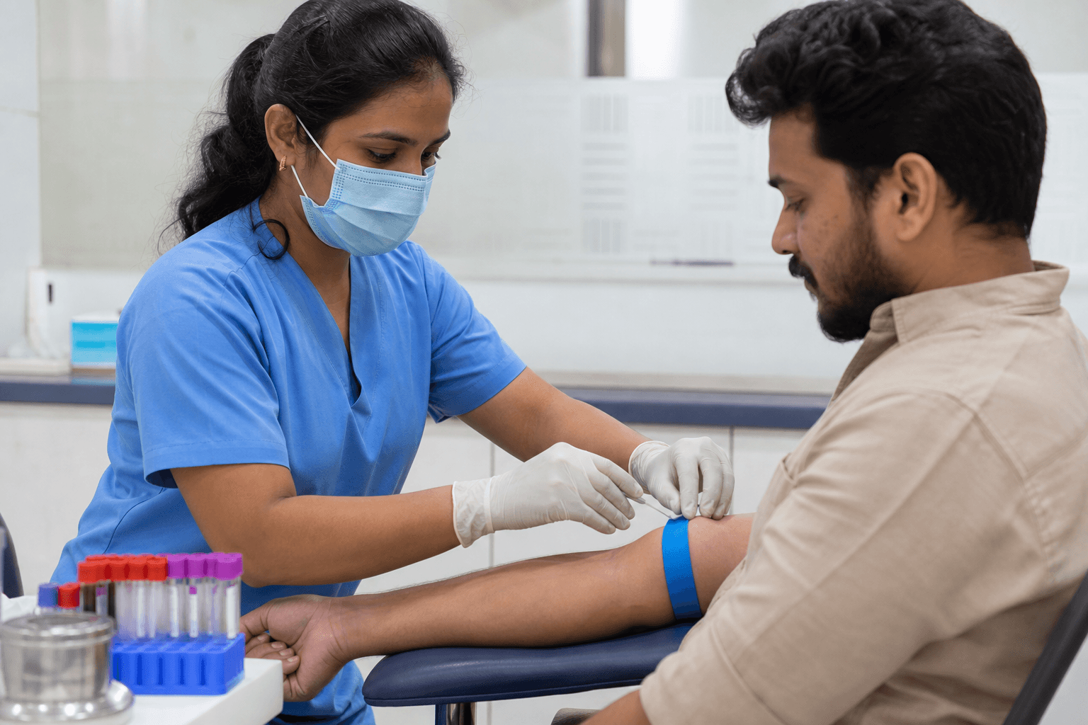 Blood sample collection procedure