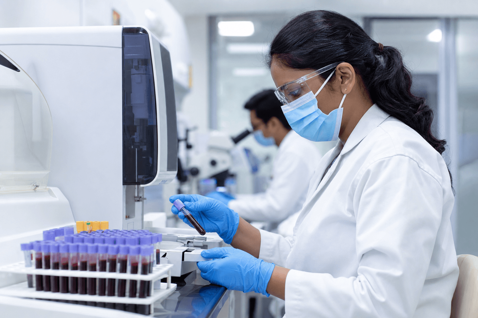 Medical laboratory technician at work